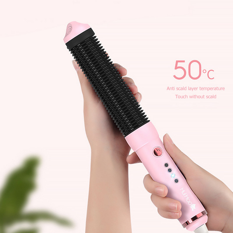 Pro Hot Combs forrázásgátló hajvasaló göndörítő kefe Kerámia hajcsavaró fűtött elektromos intelligens hőmérsékletű hajformázó kefe