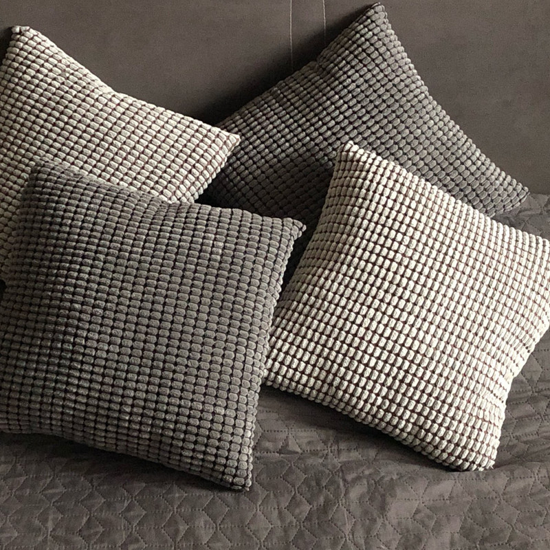 Puha kordbársony kukoricaszemű otthoni dekoratív párnahuzat 40/45/50/55/60 cm egyszínű dobópárnahuzat hálószoba kanapéhoz, szék autóhoz