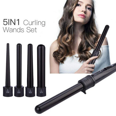 Ondulat de păr 5-în-1 Baghetă ondulată pentru instrumente de coafat 9-32 mm Ondulator de păr profesional