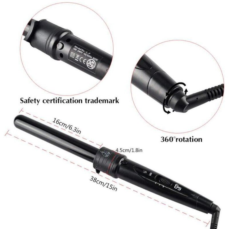 5 az 1-ben Hajgöndörítő vaspálca hullámos hajformázó eszközökhöz 9-32 mm-es Hair Crimper Professzionális hajcsavaró