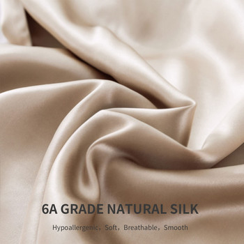 Μαξιλαροθήκη Natural Silk με Κρυφό Φερμουάρ 22 Momme 600 Thread Count 100% Mulberry Silk Μαξιλαροθήκη και στις δύο όψεις Μεταξωτό κάλυμμα μαξιλαριού