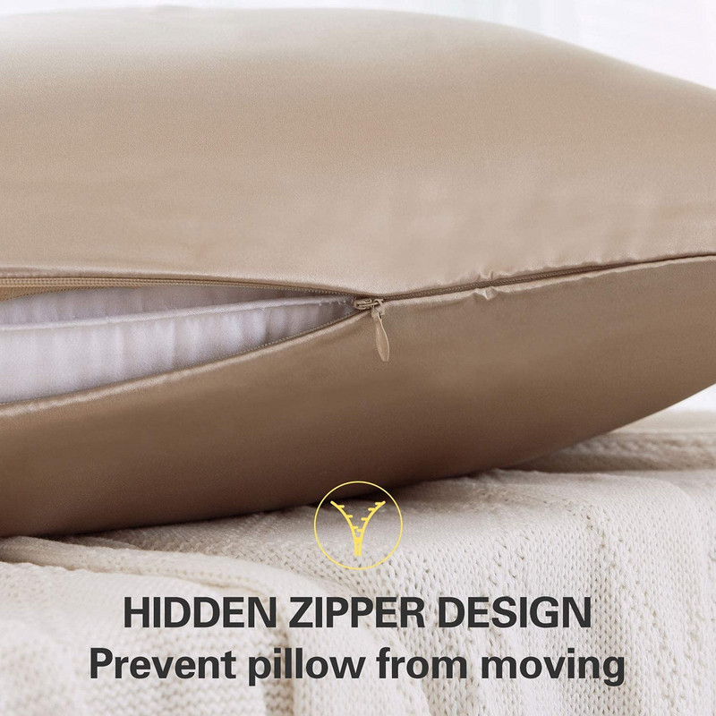 Μαξιλαροθήκη Natural Silk με Κρυφό Φερμουάρ 22 Momme 600 Thread Count 100% Mulberry Silk Μαξιλαροθήκη και στις δύο όψεις Μεταξωτό κάλυμμα μαξιλαριού