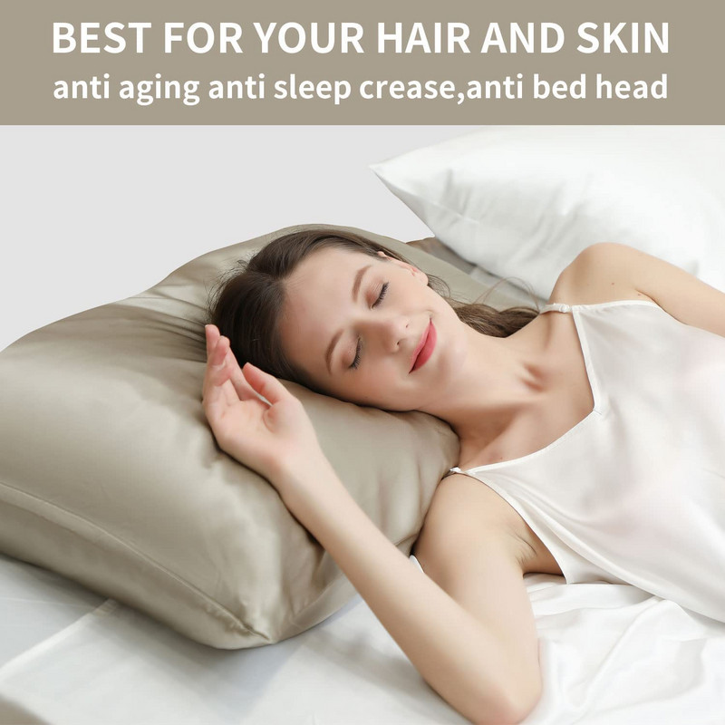 Μαξιλαροθήκη Natural Silk με Κρυφό Φερμουάρ 22 Momme 600 Thread Count 100% Mulberry Silk Μαξιλαροθήκη και στις δύο όψεις Μεταξωτό κάλυμμα μαξιλαριού