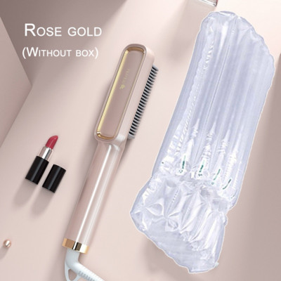 Profesionalus karštų šukos nuo nuplikimo plaukų tiesinimo šepetys Keraminis plaukų suktukas Šildomas elektrinis išmanusis plaukų tiesintuvas