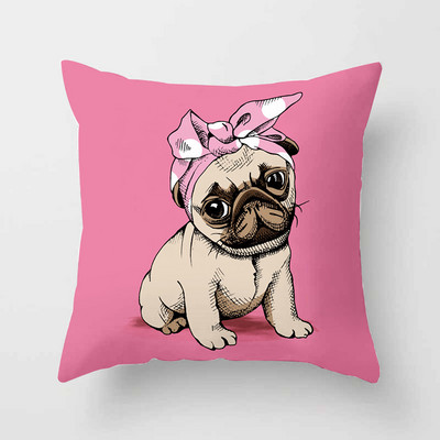 Mieli mopso buldogo sofos dekoratyviniai pagalvių užvalkalai pagalvių užvalkalai svetainei individualizuotas poliesterio pagalvės užvalkalas 45 * 45 namų dekoras