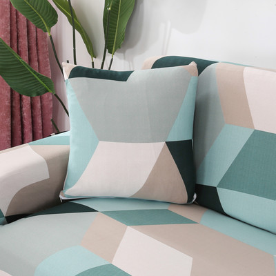 husă de pernă elastică elastică cu zăbrele pătrate imprimate pentru pernă 45X45cm