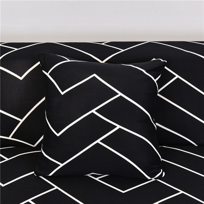 husă de pernă elastică elastică cu zăbrele pătrate imprimate pentru pernă 45X45cm