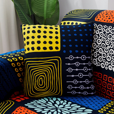 husă de pernă elastică elastică cu zăbrele pătrate imprimate pentru pernă 45X45cm