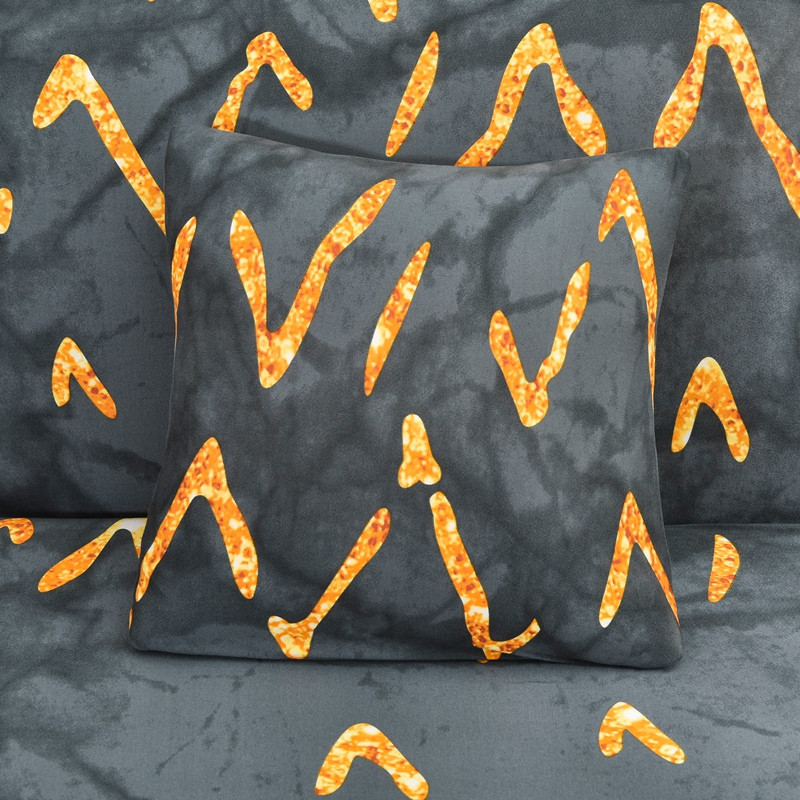 husă de pernă elastică elastică cu zăbrele pătrate imprimate pentru pernă 45X45cm