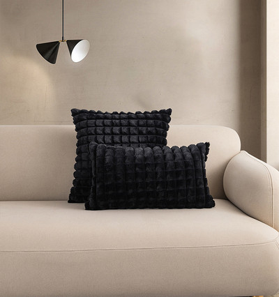 Juodos ir baltos spalvos aksominis pagalvės užvalkalas Paprasti šiaurietiško stiliaus pagalvių užvalkalai 50x50 Šiuolaikiniai lengvi prabangūs pagalvėlių užvalkalai