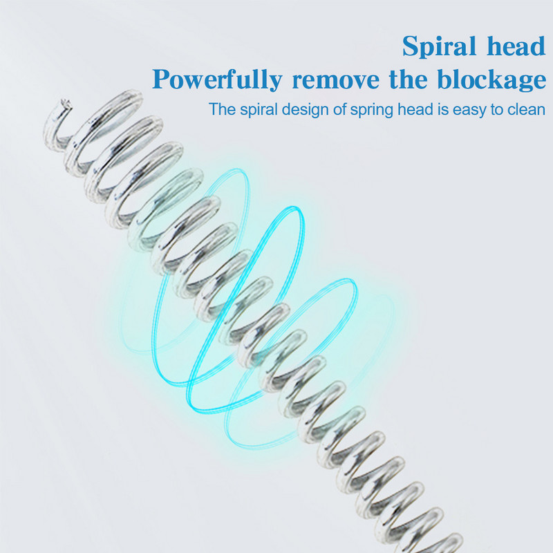 1,8 m spyruoklinė viela Buitinis sraigtas Vamzdžių valymas Plienas Profesionalus nutekėjimo atblokatorius vonia Dušas Vonios Kamščių šalinimo priemonė Virtuvės kriauklė