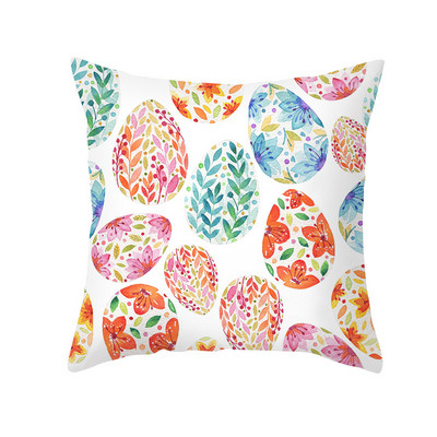 Pavasario namų dekoro pagalvėlės užvalkalas Happy Easter Egg Bunny Decor Pagalvės užvalkalas Flower Bunny Print Pagalvės užvalkalas