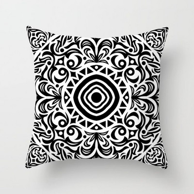 Juodas pagalvėlės užvalkalas geometrinis raidžių spausdinimas sofa pagalvės užvalkalas miegamasis Namų apdaila Automobilių biuro dekoro priedai 40x40cm45x45cm