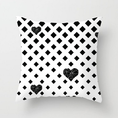 Juodas pagalvėlės užvalkalas geometrinis raidžių spausdinimas sofa pagalvės užvalkalas miegamasis Namų apdaila Automobilių biuro dekoro priedai 40x40cm45x45cm