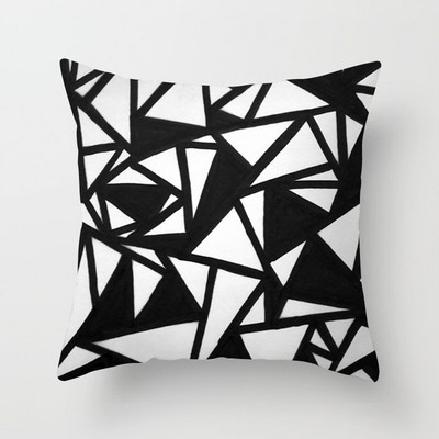 Juodas pagalvėlės užvalkalas geometrinis raidžių spausdinimas sofa pagalvės užvalkalas miegamasis Namų apdaila Automobilių biuro dekoro priedai 40x40cm45x45cm