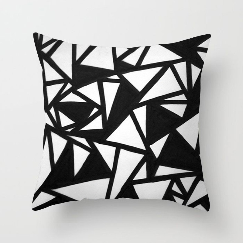Juodas pagalvėlės užvalkalas geometrinis raidžių spausdinimas sofa pagalvės užvalkalas miegamasis Namų apdaila Automobilių biuro dekoro priedai 40x40cm45x45cm