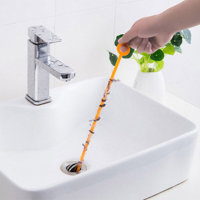 Flexible Sink Claw Pick Up Kitchen Cleaning Tools Pipeline Dredge Sink Hair Brush Cleaner Bend Sink Tool With Spring Grip