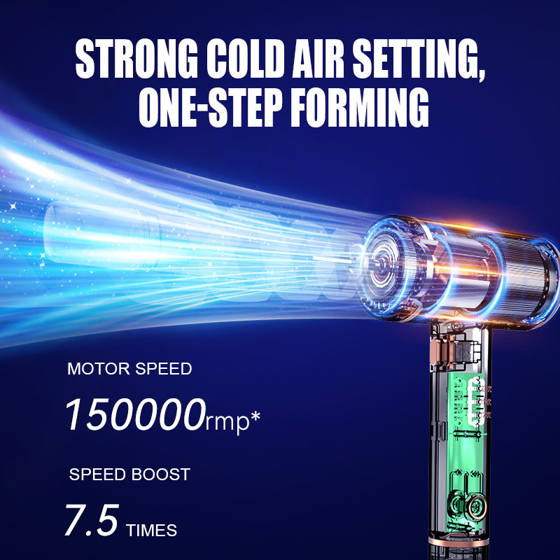 Fier de curling 2 în 1 Fier de ondulare cu rotație automată a aerului rece 150000 Fier de curling inteligent de modelare profesională de mare viteză cu aer rece