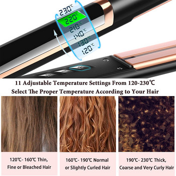 2 σε 1 ισιωτικό ψαλιδάκι υπέρυθρο κεραμικό επίπεδο σίδερο Γρήγορη θέρμανση ισιωτικό σίδερο με οθόνη LCD Εργαλεία Perm Διπλής τάσης