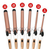 1PC Розово злато LCD дисплей Маша за коса Електрическа керамична маша Ролкови къдрици Пръчка Waver Инструменти за оформяне на косата Професионални 2#