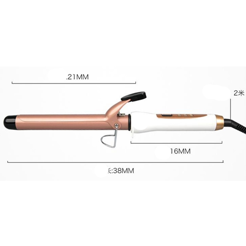 1PC Розово злато LCD дисплей Маша за коса Електрическа керамична маша Ролкови къдрици Пръчка Waver Инструменти за оформяне на косата Професионални 2#