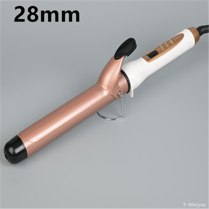 1PC Розово злато LCD дисплей Маша за коса Електрическа керамична маша Ролкови къдрици Пръчка Waver Инструменти за оформяне на косата Професионални 2#