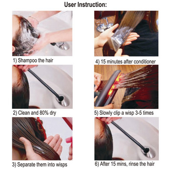 Грижа за косата Ютия Ултразвукова инфрачервена студена ютия за къдрава суха коса Лечение Възстановява повредена широка плоча с двойно напрежение