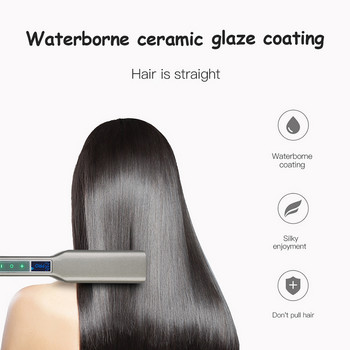 Κεραμική επίστρωση Σίδερα ισιώματος LCD Έξυπνο Ισιωτικό Μαλλιών Αφής Μπικλά Γρήγορη Θέρμανση Φαρδιά πλωτή πλάκα Επίπεδο σίδερο