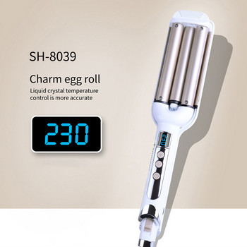 SONOFLY Маша за коса Triple Barrels Керамична маша с LCD автоматична постоянна температура 100-230 ℃ Инструмент за оформяне SH-8039