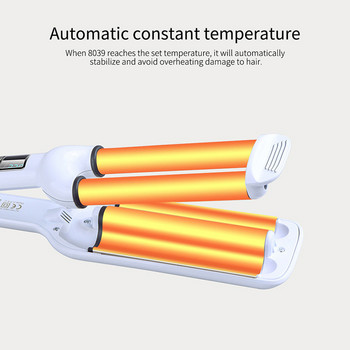 Κεραμικό σίδερο για μπούκλες τριπλών βαρελιών SONOFLY με αυτόματη σταθερή θερμοκρασία LCD 100-230 ℃ Εργαλείο styling SH-8039