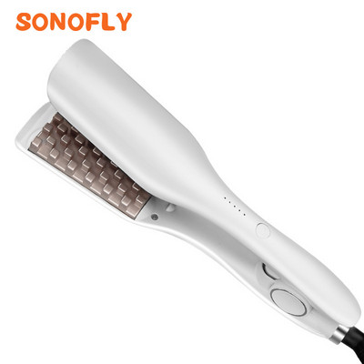 SONOFLY 3D Grid Porumb Perm Atelă Profesională Pufoasă Ceramică Ondulător de păr ondulat Fier de curling 5 Temperaturi Instrumente de styling RZ-006