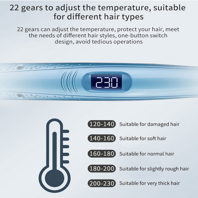 Curler pentru îndreptat părul cu infraroșu, 2 în 1, fier de îndreptat din ceramică, profesie, încălzire rapidă, fier plat, instrumente de coafat drept