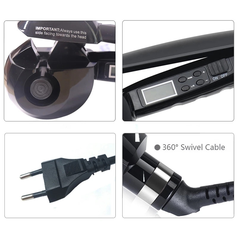 Plaukų suktukas Automatinis besisukantis keraminis automatinis garbanojimo lygintuvas formavimo įrankis Plaukų garbanojimo lazdelė Oro sukimas ir garbanojimo suktukas Plaukų bangavimas