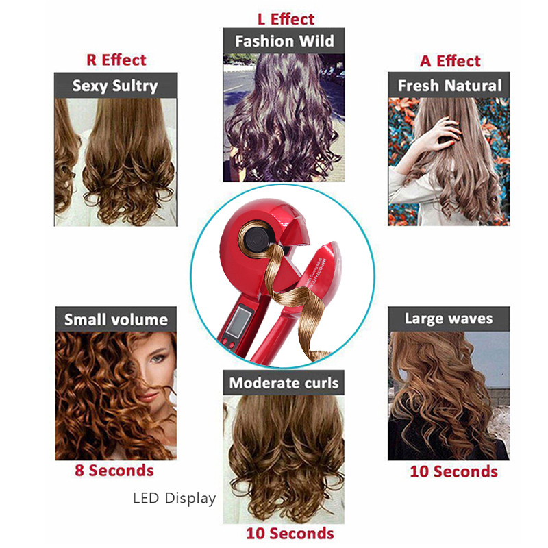 Plaukų suktukas Automatinis besisukantis keraminis automatinis garbanojimo lygintuvas formavimo įrankis Plaukų garbanojimo lazdelė Oro sukimas ir garbanojimo suktukas Plaukų bangavimas