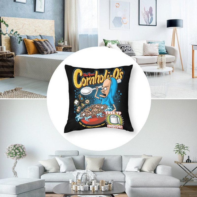 Cornholi Os Beavis és Butthead párnahuzat Rajzfilm poliészter kanapé párnahuzat cipzár nyári retro huzat