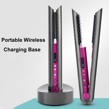 Επαγγελματικό ισιωτικό μαλλιών Κεραμικό επίπεδο σίδερο Ισιωτικό σίδερο για μπούκλες USB Επαναφορτιζόμενο σίδερο μαλλιών Ασύρματο ισιωτικό