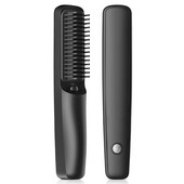 Negatív ionos hajkiegyenesítő kefe USB újratölthető hajvasaló kefe vezeték nélküli szakállhajegyenesítő fésű férfiaknak