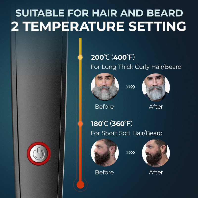 Negatív ionos hajkiegyenesítő kefe USB újratölthető hajvasaló kefe vezeték nélküli szakállhajegyenesítő fésű férfiaknak