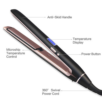 Επαγγελματικό ισιωτικό μαλλιών 2 σε 1 Επίπεδο σίδερο ίσιωμα σίδερο για μπούκλες Κεραμικό σιδερώστρα μαλλιών Styler οθόνη LCD Hair Crimper