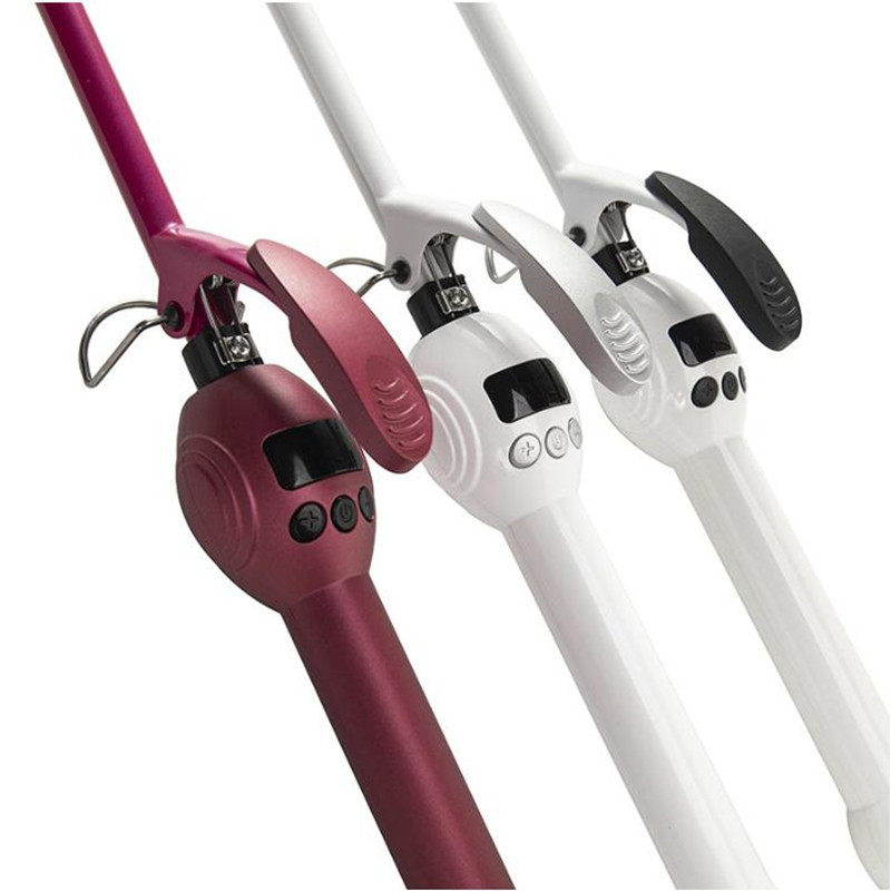 professzionális 9 mm-es hajsütővas hajcsavaró körte virág pálca görgős hullámos LCD kijelző Beauty Styling Tools curl wave gép