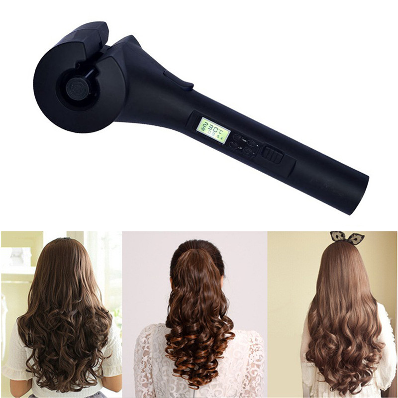 Ondulator de par automat Ecran LCD Fier de ondulat magic Portabil de călătorie ceramică Încălzire la cald Anti-perm Curl Styler Instrumente de coafare a părului