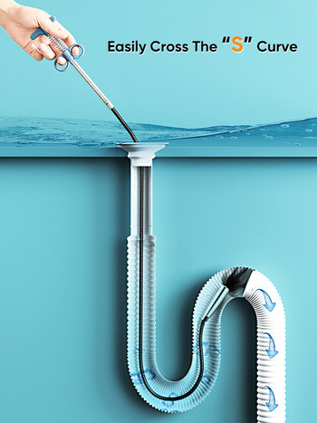 Инструмент за отпушване на канализационни тръби Snake Spring Pipe Инструмент за драгиране Кухня Баня Инструмент за почистване на канализация Кухненски джаджи Аксесоари Ръчни инструменти