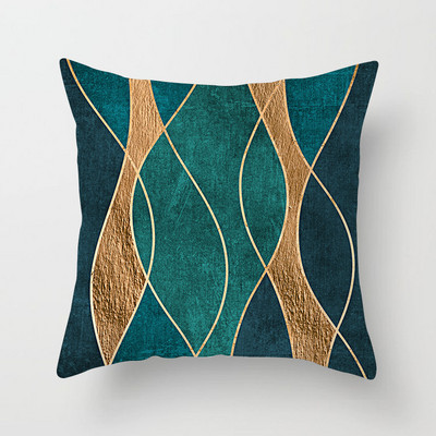 45*45cm otthoni kanapé párnahuzat Home Decor Geometric Series őszibarack bőr párnahuzat Luxus arany dekoratív párnahuzat