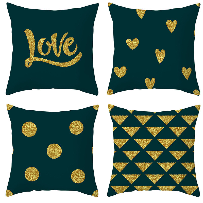 45*45cm otthoni kanapé párnahuzat Home Decor Geometric Series őszibarack bőr párnahuzat Luxus arany dekoratív párnahuzat