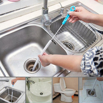 Четка за почистване на тръби Драгиращ инструмент Огъваща се мивка Вана Тоалетна Практична за домашна кухня Домашна, кухня Огъваща се, практична YN17