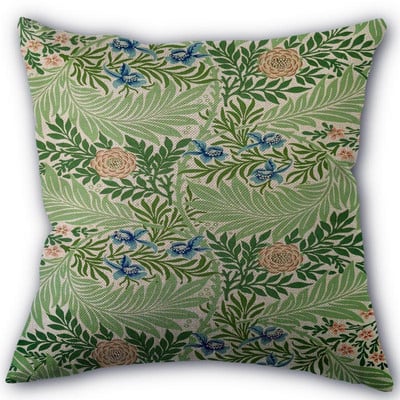 Szép William Morris párnahuzat Pamut vászon szövet Négyzet alakú cipzáras párnahuzat 45X45cm Esküvői dekoratív párnahuzat 11-17