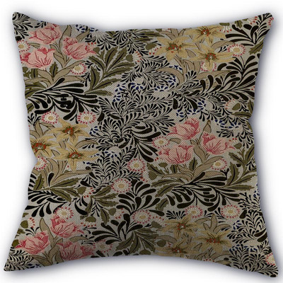 Szép William Morris párnahuzat Pamut vászon szövet Négyzet alakú cipzáras párnahuzat 45X45cm Esküvői dekoratív párnahuzat 11-17