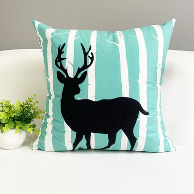45x45cm Fresh Elk Animal párnahuzat Nordic színes csíkos geometrikus párna párnahuzat Kanapé Iroda nappali lakberendezés