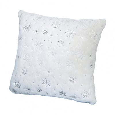 Karácsonyi párnahuzat kétoldalas rejtett cipzár 43x43cm hópelyhek flitter karácsonyi dekoratív párnahuzat kanapé kanapéágyhoz