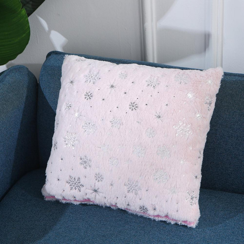 Karácsonyi párnahuzat kétoldalas rejtett cipzár 43x43cm hópelyhek flitter karácsonyi dekoratív párnahuzat kanapé kanapéágyhoz